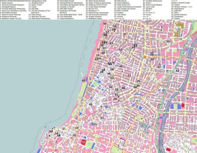 Tel Aviv Sehenswürdigkeiten Karte