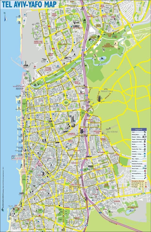 Stadtplan von Tel Aviv