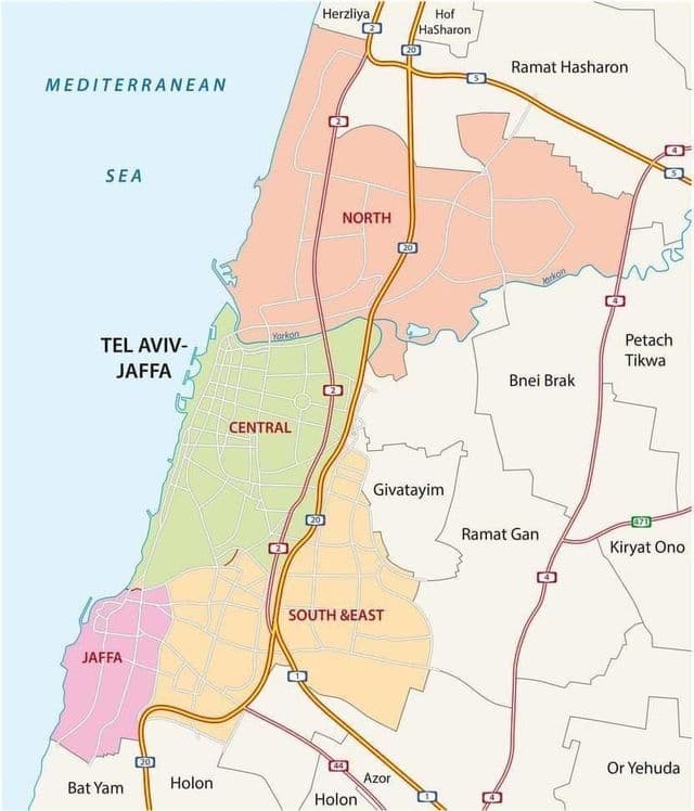 Tel Aviv Straßenkarte