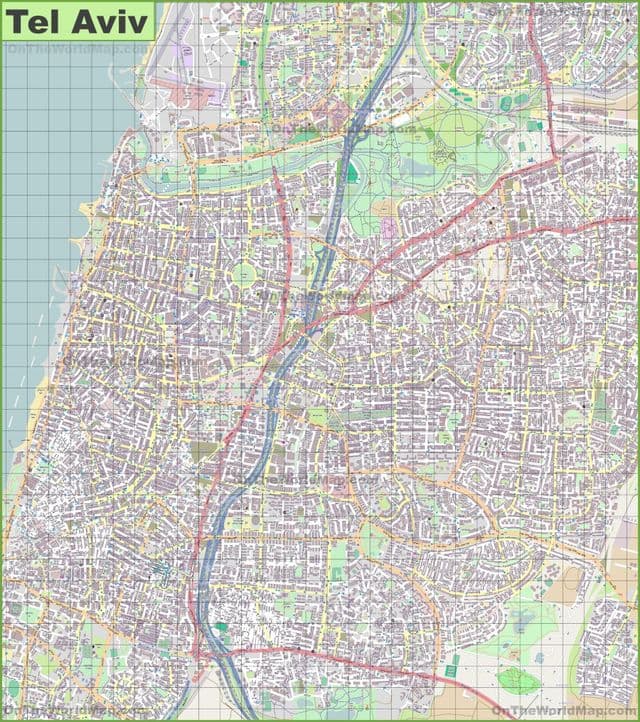 Tel Aviv Straßenkarte