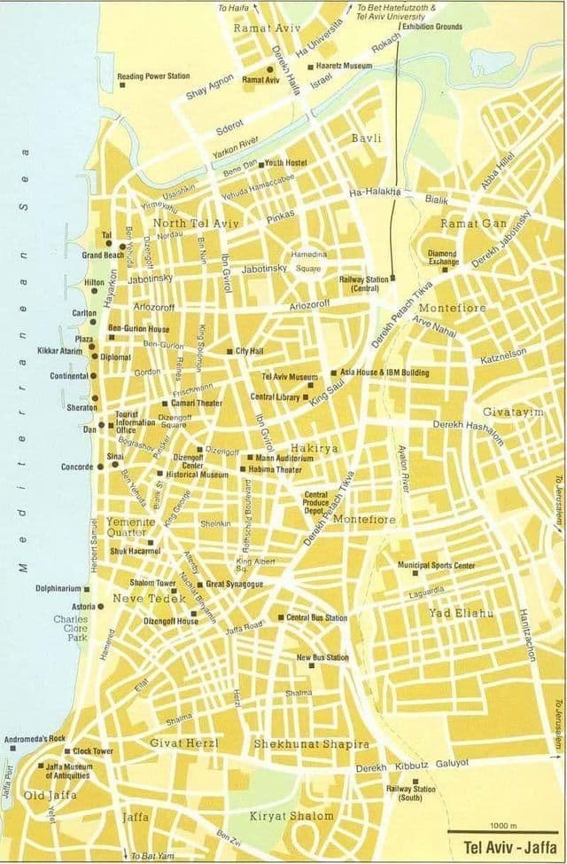 Tel Aviv Wanderungen Karte