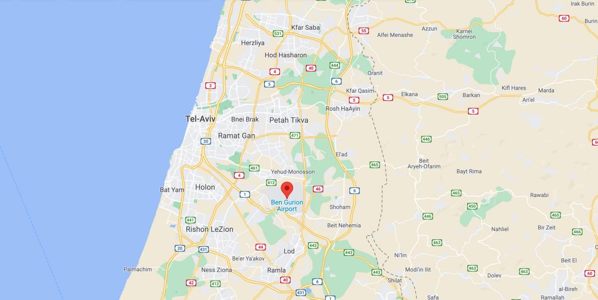 Tel Aviv Flughäfen Karte