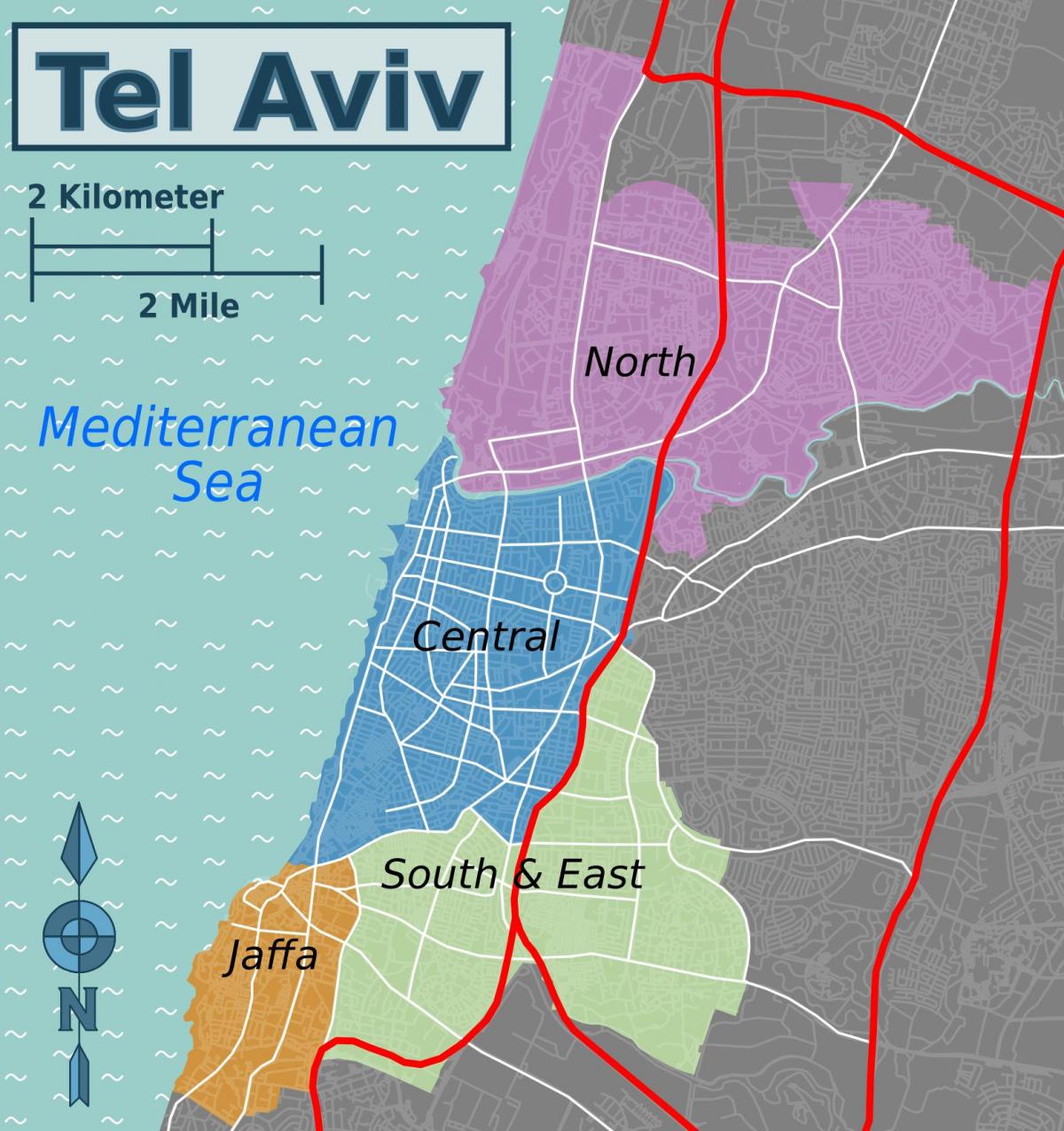 Stadtplan von Tel Aviv