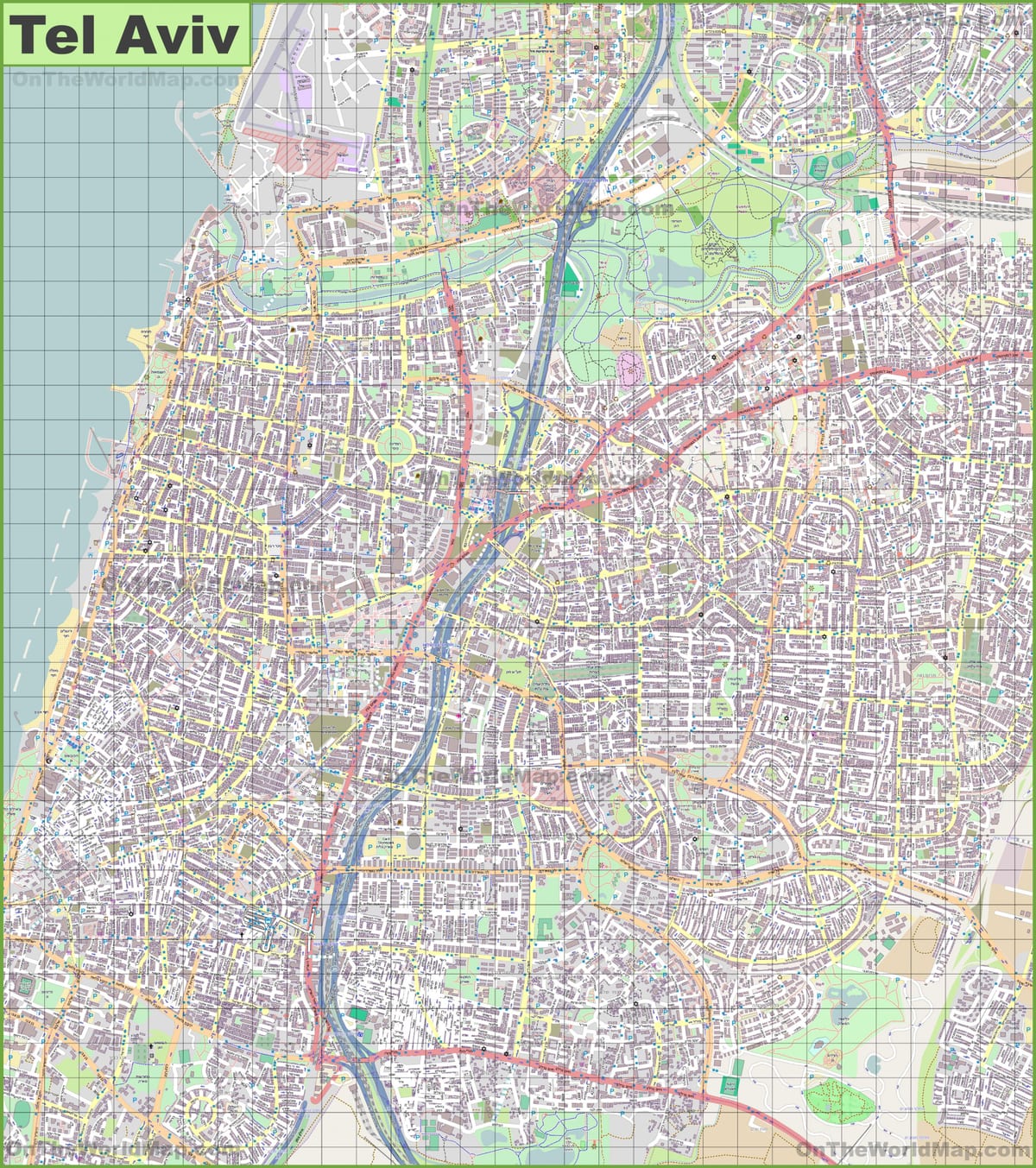 Tel Aviv Straßenkarte