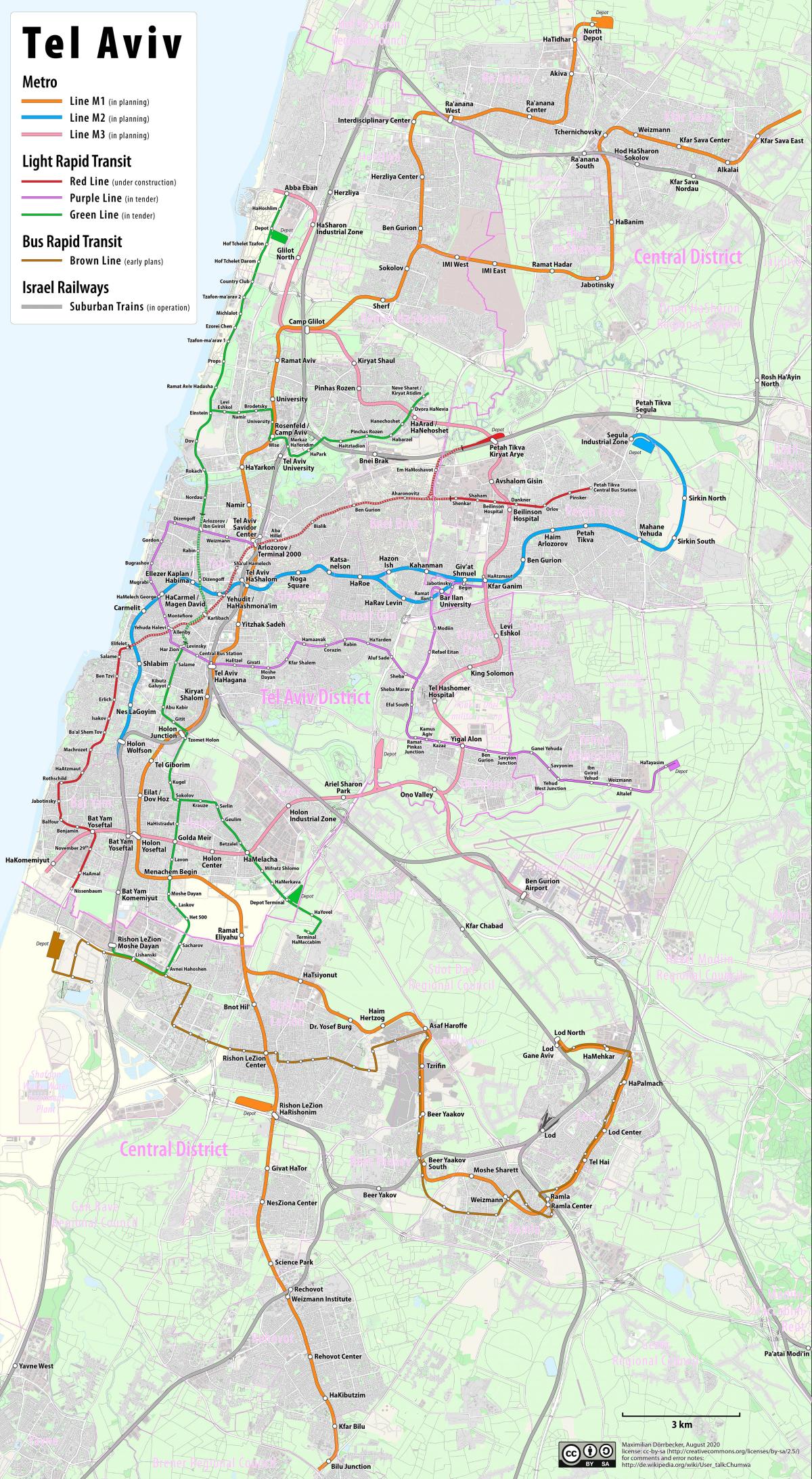 Tel Aviv Verkehrskarte
